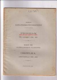 Kejserliga Alexanders-universitetet i Finland - Program för läseåret 1886-1887 / Keisarillinen Suomen Aleksanderin-yliopisto - Ohjelma lukuvuodelle 1886-1887