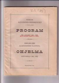 Kejserliga Alexanders-universitetet i Finland - Program för läseåret 1901-1902 / Keisarillinen Suomen Aleksanderin-yliopisto - Ohjelma lukuvuodelle 1901-1902