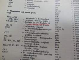 Ekonommatrikel - Svenska Handelhögskolan - Handelskolan vid Åbo Akademi -ekonomimatrikkeli
