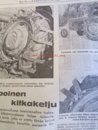 Koneviesti 1964 nr 10 -mm Maantie kelpoinen kitkaketju, Sadon tarkkaillu, Pikkukikkoja ja keksintöjä, Loimaan ja Ypäjän teollisuutta, 550 Autoa Japanista,