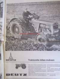Koneviesti 1964 nr 10 -mm Maantie kelpoinen kitkaketju, Sadon tarkkaillu, Pikkukikkoja ja keksintöjä, Loimaan ja Ypäjän teollisuutta, 550 Autoa Japanista,