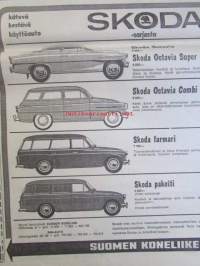 Koneviesti 1964 nr 10 -mm Maantie kelpoinen kitkaketju, Sadon tarkkaillu, Pikkukikkoja ja keksintöjä, Loimaan ja Ypäjän teollisuutta, 550 Autoa Japanista,