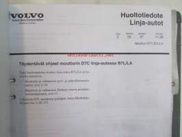 Volvo B7L Huoltokäsikirja ja lisäksi kuljettajan käsikirja B7L v.1999