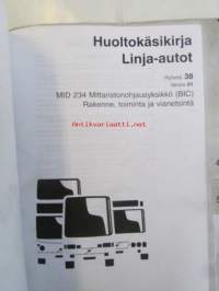 Volvo B7L Huoltokäsikirja ja lisäksi kuljettajan käsikirja B7L v.1999