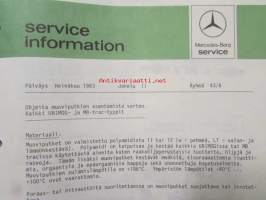 Daimler-Benz Werkstatt-Handbuch, Lastwagen-Motoren Werk Mannheim , Kuorma-auton moottorit Mannheimin tehtaalta,  huoltokäsikirja v.1967-, erillinen