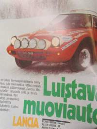 Vauhdin Maailma 1977 nr 3 -mm. Lancia Stratos luistava muoviauto, 12. Marlboro Arctic Ralli, Colt Racing team -77, Opel Manta S Coupe perhekäyttöön, F1