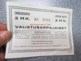 Valistusarpajaiset Kansallisen edistystoiminnan hyväksi Ennakkoarpa nr 37272