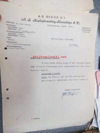 A.B. Becos O.Y. ( Ab Maskinförmedling-Konevälitys Oy), Helsinki 22.10.1921 -asiakirja