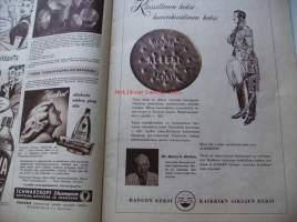 Kotiliesi 1953 nr 8  - alppiorvokki, vuokaleipiä, perhealbumi