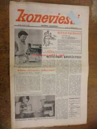 Koneviesti 1958 / 8, 23.4.1958 sis. mm. seur. artikkelit / kuvat / mainokset; Keittiön yleiskone, DT-14, Komet polkupyörät &amp; mopedit, Güldner, Vespa 400,