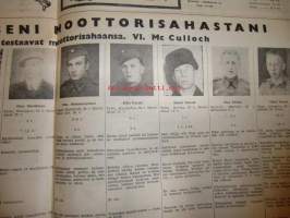Koneviesti 1958 / 8, 23.4.1958 sis. mm. seur. artikkelit / kuvat / mainokset; Keittiön yleiskone, DT-14, Komet polkupyörät &amp; mopedit, Güldner, Vespa 400,