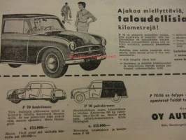 Koneviesti 1958 / 8, 23.4.1958 sis. mm. seur. artikkelit / kuvat / mainokset; Keittiön yleiskone, DT-14, Komet polkupyörät &amp; mopedit, Güldner, Vespa 400,