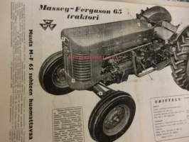 Koneviesti 1958 / 4 . 26.2.1958 sis. mm. seur. artikkelit / kuvat; Koeajo Fiat 500.Massey-Ferguson 65 traktori.Traktorireki,pohjoissuomalainen malli.ym
