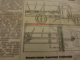 Koneviesti 1958 / 4 . 26.2.1958 sis. mm. seur. artikkelit / kuvat; Koeajo Fiat 500.Massey-Ferguson 65 traktori.Traktorireki,pohjoissuomalainen malli.ym