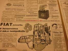Koneviesti 1958 / 4 . 26.2.1958 sis. mm. seur. artikkelit / kuvat; Koeajo Fiat 500.Massey-Ferguson 65 traktori.Traktorireki,pohjoissuomalainen malli.ym