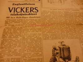 Maaseudun Koneviesti 1955 / 11. 14.6.1955 sis. mm. seur. artikkelit Vickers telatraktori.Normag diesel malli NG 22.Auran apulaitteista.David Brown 25 D diesel