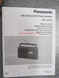 Panasonic RF-3700 FM Receiver -operating instruction -radiovastaanottimen käyttöohjeet