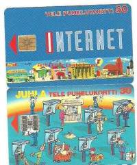 Juhlakortti  D84 ja Internet II D86 - puhelinkortti