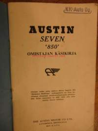 Austin Seven 850 -käyttöohjekirja