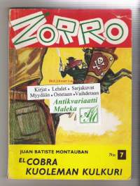  Zorro  n:o 7/1958   El Cobra Kuoleman kulkuri 