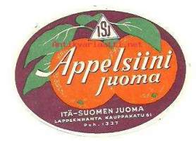 Appelsiini Juoma - Itä-Suomen Juoma , juomaetiketti
