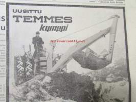 Koneviesti 1964 nr 8 -mm. Harvennustöiden koneellistaminen, 4-pyörävedon esiinmarssi USAssa, Heilurilevittäjä seiväskaira ja kuljetusteline, Jälleen uusi