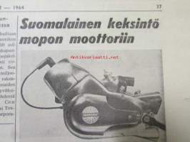 Koneviesti 1964 nr 8 -mm. Harvennustöiden koneellistaminen, 4-pyörävedon esiinmarssi USAssa, Heilurilevittäjä seiväskaira ja kuljetusteline, Jälleen uusi