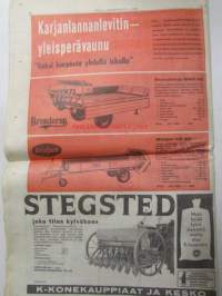 Koneviesti 1964 nr 8 -mm. Harvennustöiden koneellistaminen, 4-pyörävedon esiinmarssi USAssa, Heilurilevittäjä seiväskaira ja kuljetusteline, Jälleen uusi