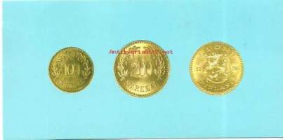 Raha postikortti 200 mk  ja 100 mk 1926 kultaa