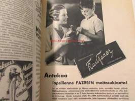 Kotiliesi 1935 nr 19 lokakuu Kansikuva Martta Wendelin (lapset syyssateessa) , Hilda Ihamuotila Histan kartanon emäntä, riistaruokia