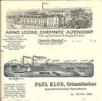 Arno Loose, Chemnitz-Altendorf  ja Paul Klug, Crimmitschau - firmalomake 2 kpl