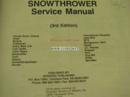 Snowthrower Service Manual -lumilinkojen korjaamokirja