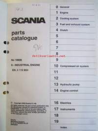Scania power industrial diesel parts catalogue, No 18806, 9 industrial engine, EN. 5119902-