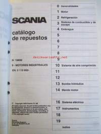 Scania power industrial diesel parts catalogue, No 18806, 9 industrial engine, EN. 5119902-