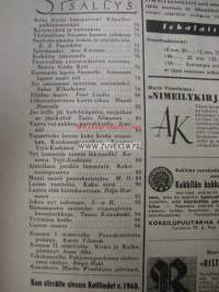 Kotiliesi 1941 nr 3 Kansikuvitus Martta Wendelin, Sankarivainajan leskien ja orpojen osa, Gerda Ryti, Hedelmäpuut suojattava jäniksiltä, ym.