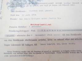 Ömsesidiga livförsäkringsbolaget Suomi i Helsingfors, försäkringsbrev nr B 429654, 12.12.1935 -henkivakuutuskirja