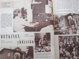 Kotiliesi 1961 nr 15 elokuu. Aiheina mm. Liejupohjan laiturin teko. Heteka. Meeri Rinne, Karjalohjan puhelinkeskuksen hoitaja,  vuonna -65. Pikkukuva ja lyhyt