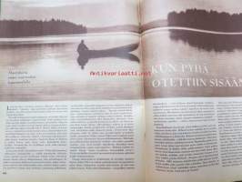 Kotiliesi 1961 nr 15 elokuu. Aiheina mm. Liejupohjan laiturin teko. Heteka. Meeri Rinne, Karjalohjan puhelinkeskuksen hoitaja,  vuonna -65. Pikkukuva ja lyhyt