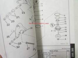 Johnson-Evinrude huolto 1993 250, 300 Models, final edition Parts catalog, katso tarkemmat malli merkinnät kuvasta.