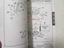 Johnson-Evinrude huolto 1993, 185, 200, 225 Models, final edition Parts catalog, katso tarkemmat malli merkinnät kuvasta.