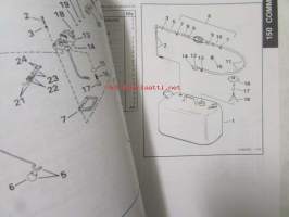 Johnson-Evinrude huolto 1993, 150 COMM Models, final edition Parts catalog, katso tarkemmat malli merkinnät kuvasta.