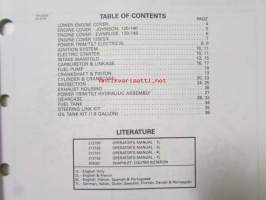 Johnson-Evinrude huolto 1993, 120, 125, 140 Models, final edition Parts catalog, katso tarkemmat malli merkinnät kuvasta.