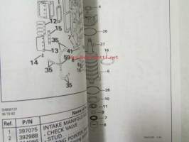 Johnson-Evinrude huolto 1993, 88, 90, 100, 115 65, 80JET, QUIET RIDER Models, final edition Parts catalog, katso tarkemmat malli merkinnät kuvasta.