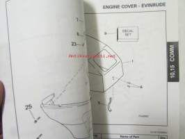 Johnson-Evinrude huolto 1993, 10, 15 COMM Models, final edition Parts catalog, katso tarkemmat malli merkinnät kuvasta.