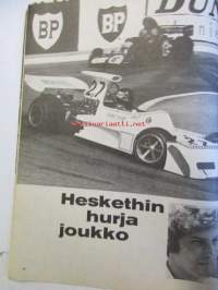 Vauhdin Maailma 1974 nr 4 -mm. Hot Rod, Skoda 120 S Rallye perinteitä perinteitä, Risto ja Ilkka Kivimäki, Hesketh Racingin hurja joukko, Lahden moottori- ja