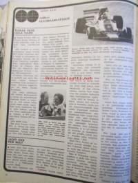 Vauhdin Maailma 1974 nr 4 -mm. Hot Rod, Skoda 120 S Rallye perinteitä perinteitä, Risto ja Ilkka Kivimäki, Hesketh Racingin hurja joukko, Lahden moottori- ja