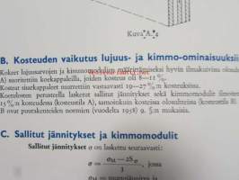 Suomalainen koivuvaneri 1963 -laatuluokitus ja ominaisuudet, tekniset tiedot