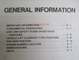 Mazda 929 Workshop Manual -korjaamokäsikirja, englanninkileinen