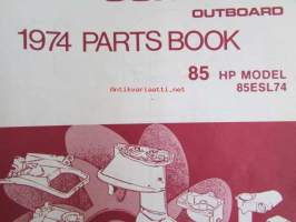 Johnson Outboard 1974 parts book 85 hp -varaosaluettelo, katso tarkemmat mallitiedot kuvasta