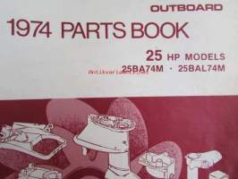 Johnson Outboard 1974 parts book 25 hp -varaosaluettelo, katso tarkemmat mallitiedot kuvasta